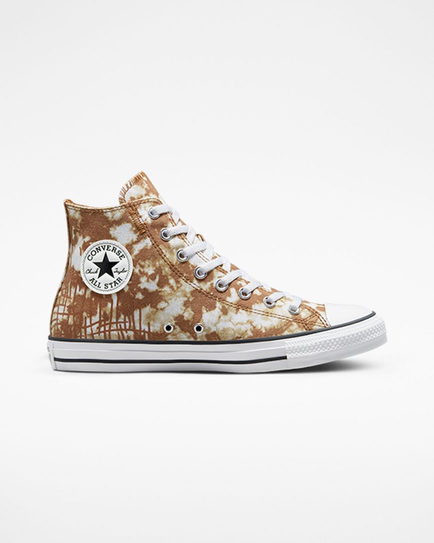 Dámské Boty Vysoké Converse Chuck Taylor All Star Dip Dye Hnědé Bílé Černé | CZ WPAI76